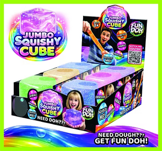 Fun Doh Jumbo Sparkle Squishy Cubes (Viral Assortment)