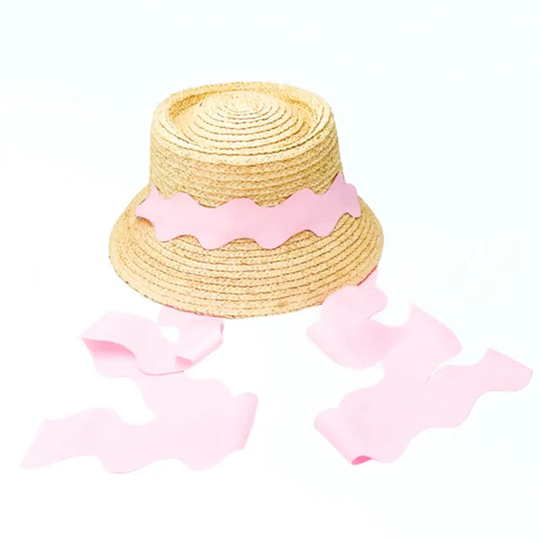 Bits & Bows Straw Harbour Hat - Pink