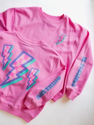 Anything is Possible Lightning Pink Berry Sweatshirt