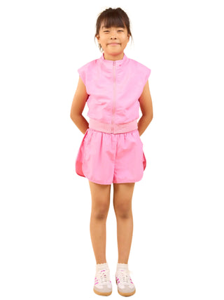 Sadie & Sage 2Pc Nylon Short Set - Pink