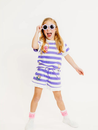 Purple Stripe Terry Cloth Candy Set