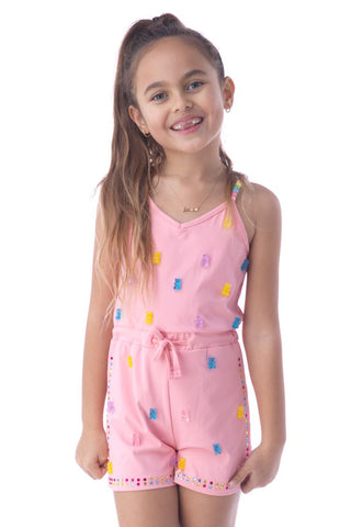 Rockwilde Pink Addis Gummy Teddy Bear Romper