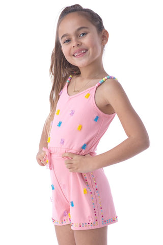 Rockwilde Pink Addis Gummy Teddy Bear Romper