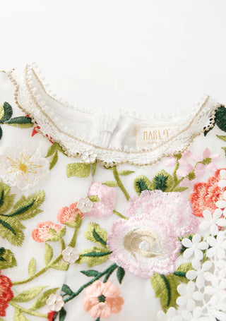 Marlo Kids Allure Floral Embroidered Mini Dress