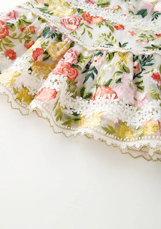 Marlo Kids Allure Floral Embroidered Mini Dress