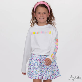 Always Smiling White L/S Boxy Tee