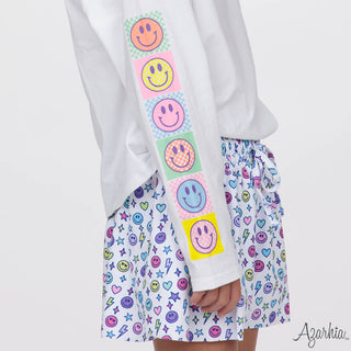 Always Smiling White L/S Boxy Tee