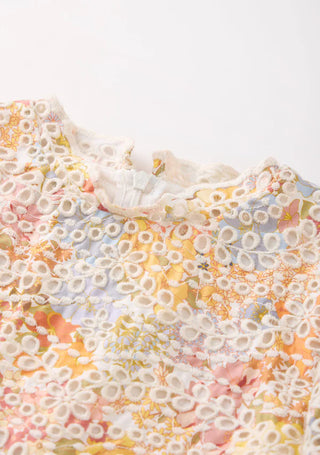 Marlo Kids Avelle Floral Embroidered Mini Dress