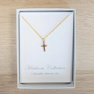 Heirloom Collection Small Gold Cross Necklace