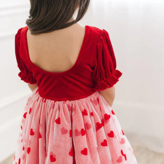 Ollie Jay Valentine Rose Dress with Heart Tulle Skirt