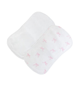 Baby Club Chic Pink Pretty Bows Burp Cloth Set