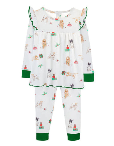 BCC Christmas Doggie 2pc Ruffled PJ Set