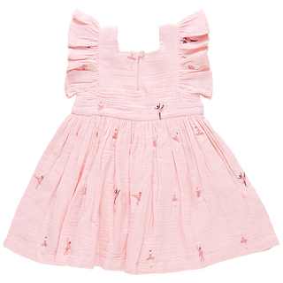 Pink Chicken Ballerina Embroidery Elsie Dress