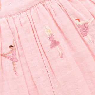 Pink Chicken Ballerina Embroidery Elsie Dress