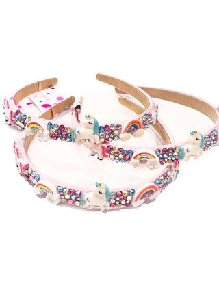 Bari Lynn Crystallized Rainbow Unicorn Charm Headband