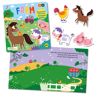 Reusable Silicone STICKER Book - Farm