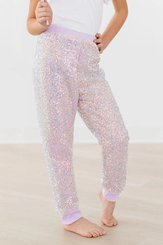 Mila & Rose Sequin Joggers - Lavender
