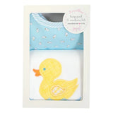 Boxed Applique Bib and Burp Cloth Set - Yellow Duck