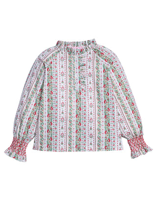 Bisby Shannon Top - St Moritz Floral Stripe
