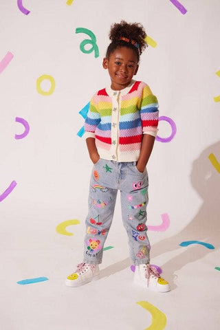 Lola and the Boys Rainbow Bright Knit Cardigan