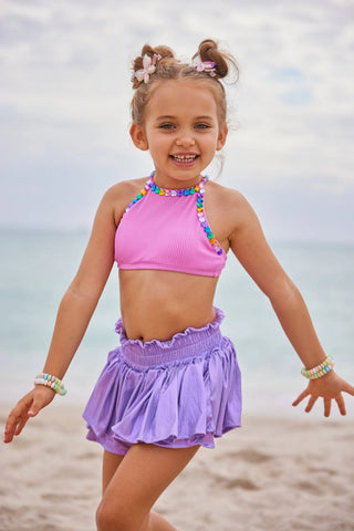Lola and the Boys Metallic Skirt - Lavender