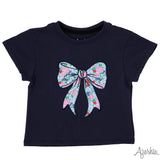Azarhia Navy Boxy Tee - London Floral Bow