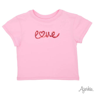 Azarhia Pink Boxy Tee - Sequin Love