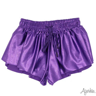 Azarhia Shimmer Butterfly Shorts - Purple