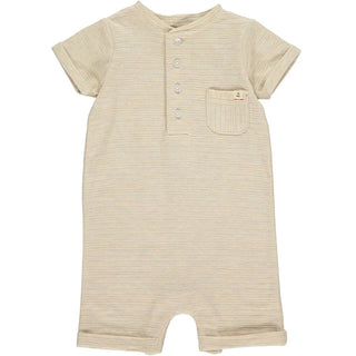 Me & Henry Camborne Henley Romper - Beige Ribbed
