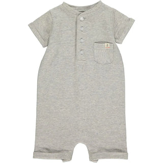 Me & Henry Camborne Henley Romper - Grey Ribbed