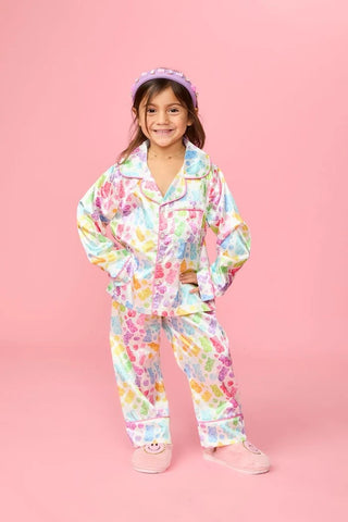 Mini Dreamers Candy Bear Silky Pajama Set