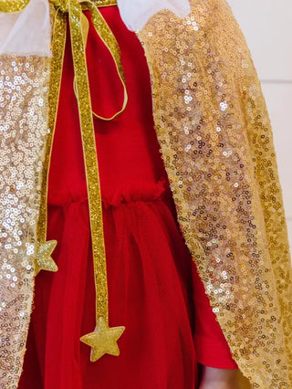 Dress Up Tulle Cape - Gold Sequin