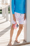 Ollie Jay Watercolor Patriotic Flags Swim Trunks