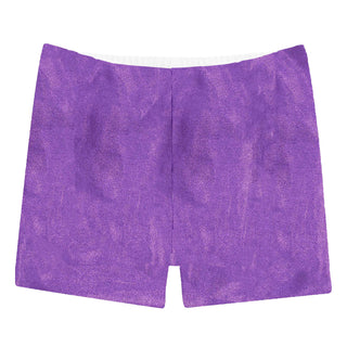 Azarhia Metallic Shimmer Biker Shorts - Purple