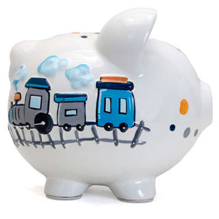Ceramic Piggy Bank - Choo Choo Transportation