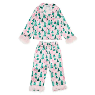Mini Dreamers Christmas Tree Feather Trim Ivory Silky Set