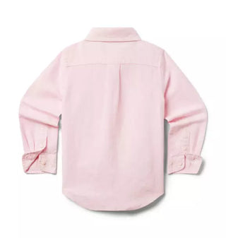 Janie + Jack Pink Button Front Linen Shirt
