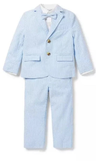 Janie & Jack Blue Seersucker Suit