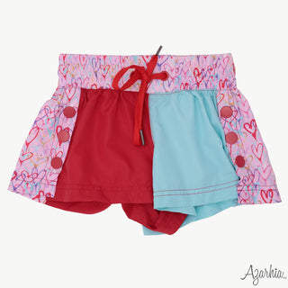 Azarhia Heart Collage Colorblock Shorts