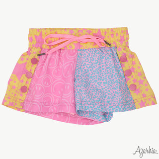 Azarhia Star/Smiley Colorblock Shorts