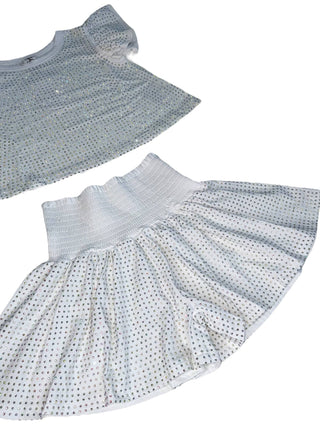 Lola and the Boys Rainbow Crystal Ruffle Short Set