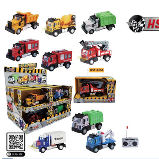 Mini construction mixer truck, 4-way remote control, 1:64 scale