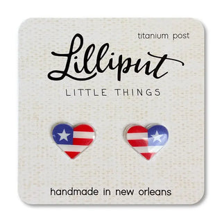 Lilliput Little Things Earrings - American Flag Heart