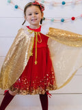 Dress Up Tulle Cape - Gold Sequin