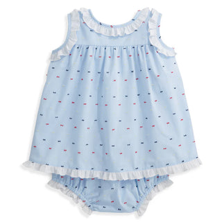 Bella Bliss Clara Bloomer Set - Chambray Plumetti
