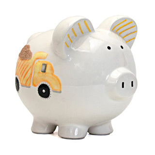 Ceramic Piggy Bank - Digger Dump Truck