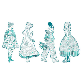 Djeco Les Demoiselle: Rebekka & Friends Coloring Paper Dolls