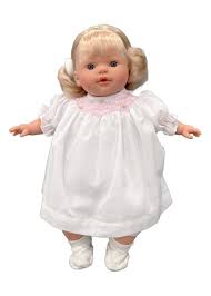 15" Lilly  Doll W/ Short Pigtails and White Dress