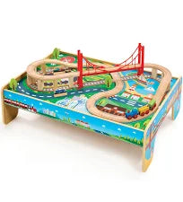 Wooden Big City Train Adventure Set & Table