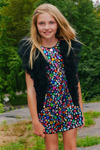 Lola and the Boys Bejeweled Gem Dress